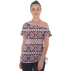 Off Shoulder Tie-Up T-Shirt 