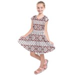 Ukrainian Folk Seamless Pattern Ornament Kids  Short Sleeve Dress