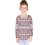 Ukrainian Folk Seamless Pattern Ornament Kids  Long Sleeve T-Shirt