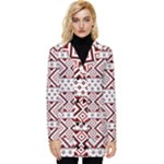 Ukrainian Folk Seamless Pattern Ornament Button Up Hooded Coat 