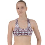 Ukrainian Folk Seamless Pattern Ornament Criss Cross Racerback Sports Bra