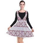 Ukrainian Folk Seamless Pattern Ornament Plunge Pinafore Dress