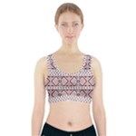 Ukrainian Folk Seamless Pattern Ornament Sports Bra With Pocket