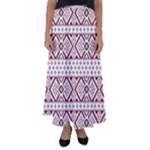 Ukrainian Folk Seamless Pattern Ornament Flared Maxi Skirt