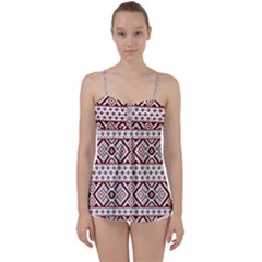 Ukrainian Folk Seamless Pattern Ornament Babydoll Tankini Top from ArtsNow.com