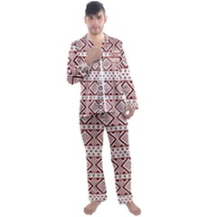 Men s Long Sleeve Satin Pajamas Set 