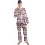 Ukrainian Folk Seamless Pattern Ornament Men s Long Sleeve Satin Pajamas Set