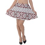 Ukrainian Folk Seamless Pattern Ornament Velvet Skater Skirt