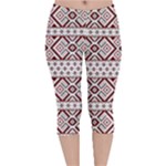 Ukrainian Folk Seamless Pattern Ornament Velvet Capri Leggings 