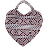 Ukrainian Folk Seamless Pattern Ornament Giant Heart Shaped Tote