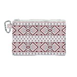 Ukrainian Folk Seamless Pattern Ornament Canvas Cosmetic Bag (Medium)