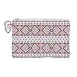 Ukrainian Folk Seamless Pattern Ornament Canvas Cosmetic Bag (Large)