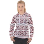 Ukrainian Folk Seamless Pattern Ornament Women s Overhead Hoodie