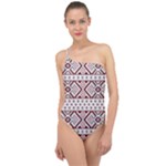 Ukrainian Folk Seamless Pattern Ornament Classic One Shoulder Swimsuit