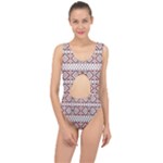 Ukrainian Folk Seamless Pattern Ornament Center Cut Out Swimsuit