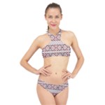 Ukrainian Folk Seamless Pattern Ornament High Neck Bikini Set