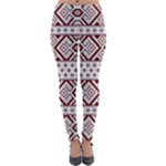 Ukrainian Folk Seamless Pattern Ornament Lightweight Velour Leggings