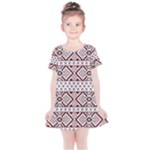 Ukrainian Folk Seamless Pattern Ornament Kids  Simple Cotton Dress