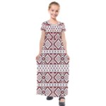 Ukrainian Folk Seamless Pattern Ornament Kids  Short Sleeve Maxi Dress