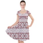 Ukrainian Folk Seamless Pattern Ornament Cap Sleeve Midi Dress With Pockets