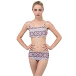 Ukrainian Folk Seamless Pattern Ornament Layered Top Bikini Set