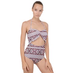 Scallop Top Cut Out Swimsuit 