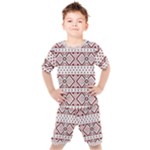 Ukrainian Folk Seamless Pattern Ornament Kids  T-Shirt and Shorts Set