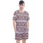 Ukrainian Folk Seamless Pattern Ornament Men s Mesh T-Shirt and Shorts Set