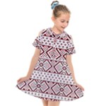 Ukrainian Folk Seamless Pattern Ornament Kids  Short Sleeve Shirt Dress