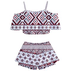 Kids  Off Shoulder Skirt Bikini 