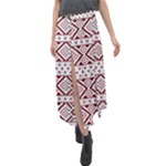 Ukrainian Folk Seamless Pattern Ornament Velour Split Maxi Skirt