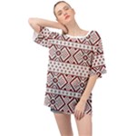 Ukrainian Folk Seamless Pattern Ornament Oversized Chiffon Top