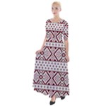 Ukrainian Folk Seamless Pattern Ornament Half Sleeves Maxi Dress