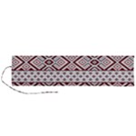 Ukrainian Folk Seamless Pattern Ornament Roll Up Canvas Pencil Holder (L)