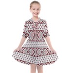 Ukrainian Folk Seamless Pattern Ornament Kids  All Frills Chiffon Dress