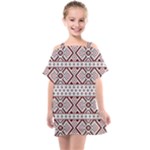 Ukrainian Folk Seamless Pattern Ornament Kids  One Piece Chiffon Dress