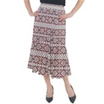 Ukrainian Folk Seamless Pattern Ornament Midi Mermaid Skirt