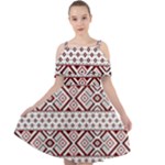 Ukrainian Folk Seamless Pattern Ornament Cut Out Shoulders Dress