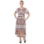 Ukrainian Folk Seamless Pattern Ornament Front Wrap High Low Dress