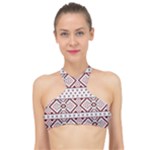 Ukrainian Folk Seamless Pattern Ornament High Neck Bikini Top