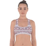 Ukrainian Folk Seamless Pattern Ornament Cross Back Hipster Bikini Top 