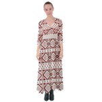 Ukrainian Folk Seamless Pattern Ornament Button Up Maxi Dress