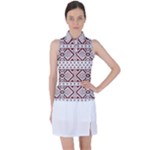 Ukrainian Folk Seamless Pattern Ornament Women s Sleeveless Polo T-Shirt