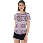 Ukrainian Folk Seamless Pattern Ornament Back Cut Out Sport T-Shirt