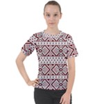 Ukrainian Folk Seamless Pattern Ornament Women s Sport Raglan T-Shirt