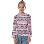 Ukrainian Folk Seamless Pattern Ornament Kids  Frill Detail T-Shirt