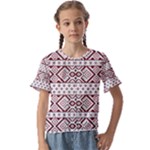 Ukrainian Folk Seamless Pattern Ornament Kids  Cuff Sleeve Scrunch Bottom T-Shirt