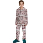 Ukrainian Folk Seamless Pattern Ornament Kids  Long Sleeve Velvet Pajamas Set