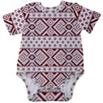 Ukrainian Folk Seamless Pattern Ornament Baby Short Sleeve Bodysuit