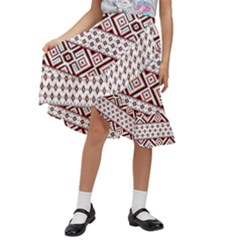 Kids  Ruffle Flared Wrap Midi Skirt 